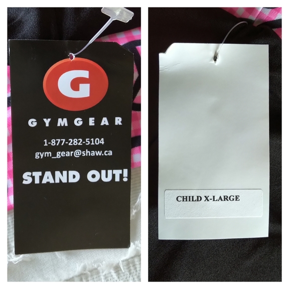 NWT GymGear Dance / Gymnastics Shorts - Black / Peace Plaid - Child XL - Picture 3 of 4